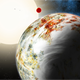 Recreación artística de Kepler-10C, la primera mega-tierra descubierta. Imagen: NASA